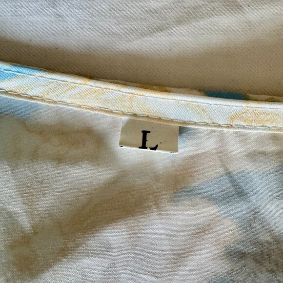 Blue and Cream Floral Long Sleeved Dress - Picture 8 of 12